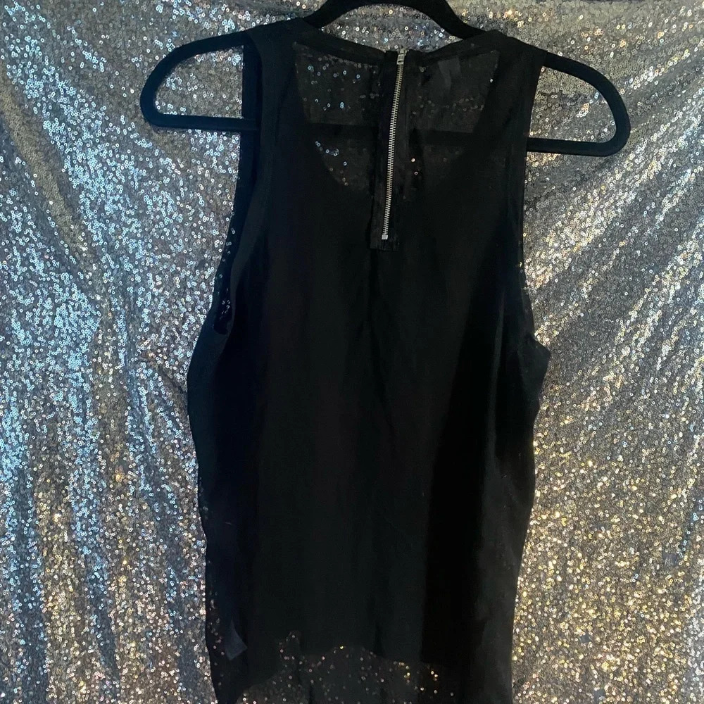 5/$20 Women’s Studio Y Black Sheer Racerback Tank Top XL - Picture 3 of 5